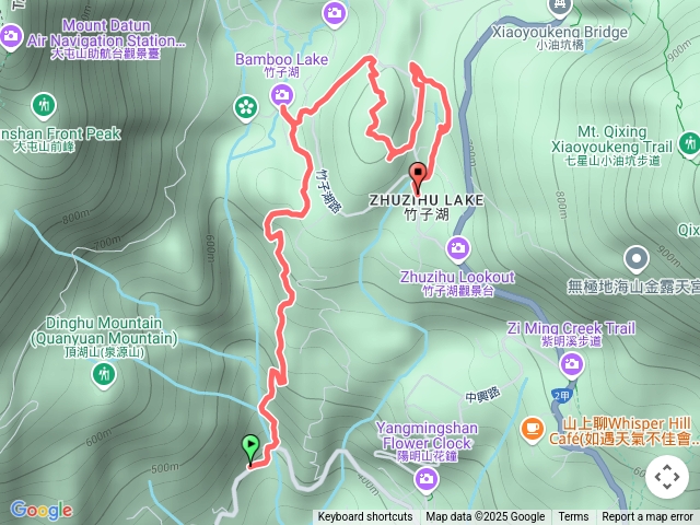 2025-05-21 草山觀瀑吊橋連走竹子湖─草山觀瀑吊橋→猴崁古道→竹子湖站→黑森林→竹子湖山北峰→竹子湖山→阿華繡球花→水車寮步道