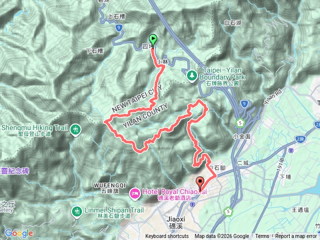 溪畔古道-後湖子山-五峰旗山-鵲子山-東北峰-跑馬古道-礁溪轉運站預覽圖