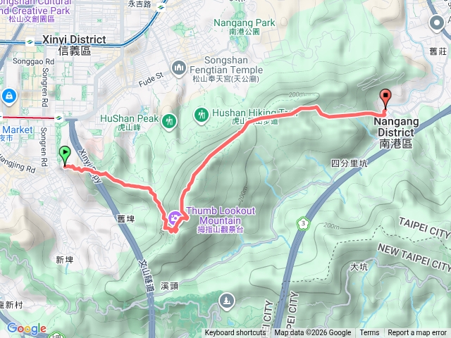 象山步道上，經姆指山95峰，中華科大。