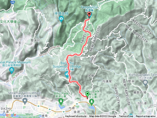 臺北大縱走第四段：捷運大湖公園站逆走至風櫃嘴