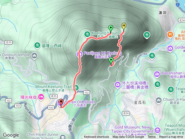 基隆山東峰接主峰下九份