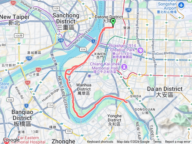 河濱公園淡水河左岸騎乘