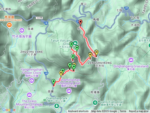 七星山苗圃進冷水坑出夢幻湖接中湖預覽圖