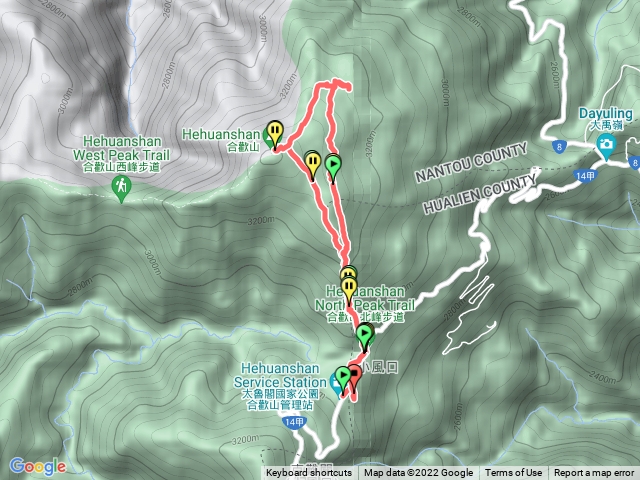 合歡北峰、小溪營地、鷹尖石