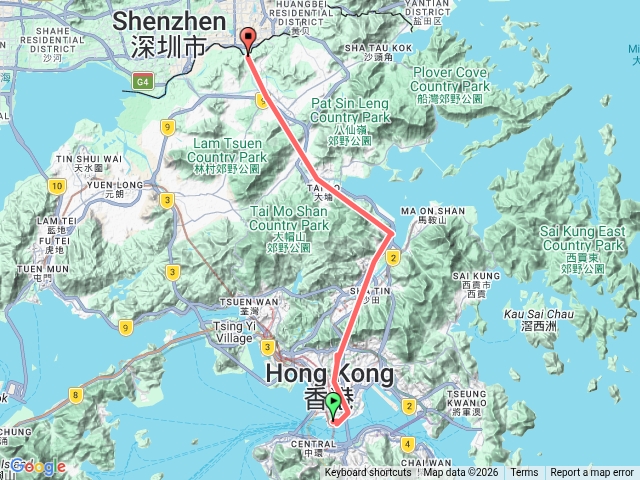 2026.03.21高鐵東鐵線紅磡站到羅湖站軌跡