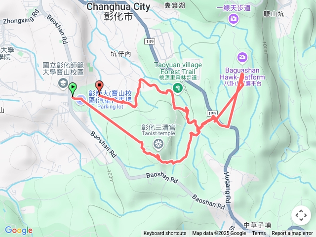 彰化寶山校區三清宮桃源里森林步道賞鷹平台歡喜園區龍巖路