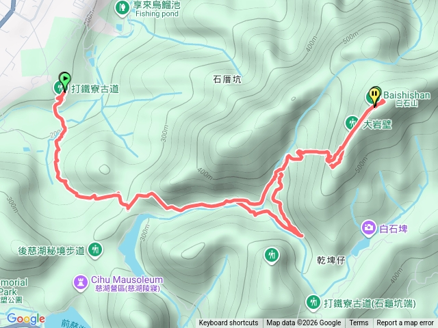 打鐵寮古道+白石山步道環走預覽圖