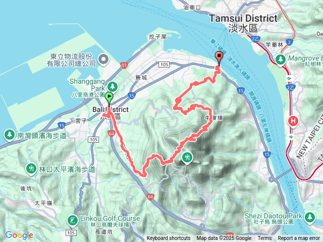 八里廖添丁洞牛港稜山觀音山遊客中心牛埔寮步道八里渡船碼頭預覽圖
