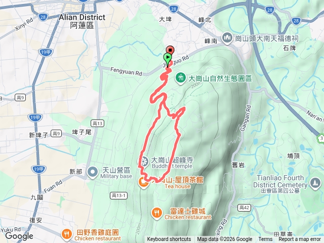 高雄阿蓮大崗山登山步道生態公園超峰寺大崗山三角點預覽圖
