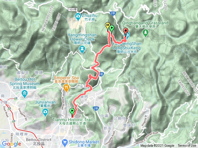 20210204天母古道、紗帽山、七星山主峰、東峰、冷水坑