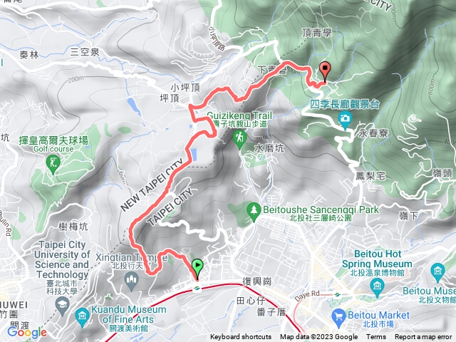 北投桃源步道、忠義山、嘎嘮別山、吳仔厝山林小徑、仙掘池、小坪頂山(雨中行土路)預覽圖