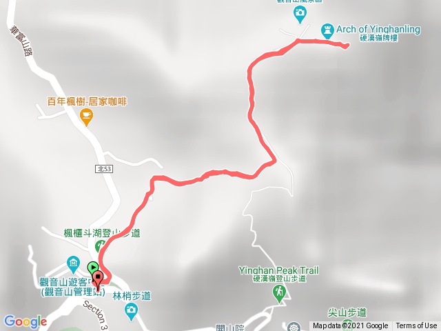 20210115觀音山遊客中心經楓櫃斗湖接硬漢嶺觀音山