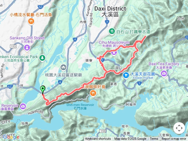 坪林登山口→溪洲山→白石山往返(回程取後慈湖經萊爾富補給)