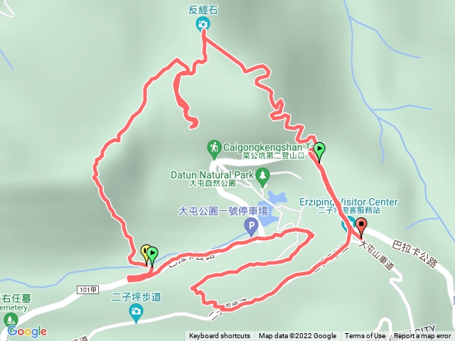 二子坪遊客服務站>菜公坑山>百拉卡山>大屯自然公園>二子坪步道>二子坪遊客服務站