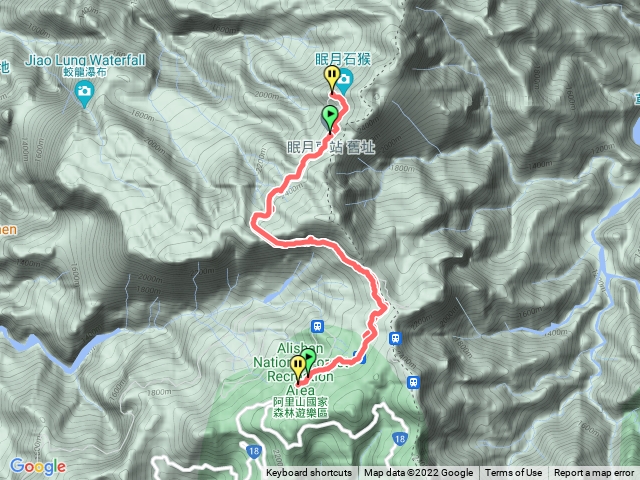 阿里山眠月線石猴原路去原路回