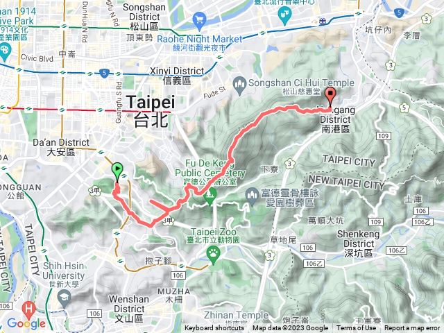 臺北大縱走第六段：捷運麟光站至中華科技大學