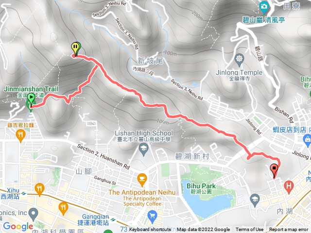 金面山、竹篙山、新坡尾山、碧湖山