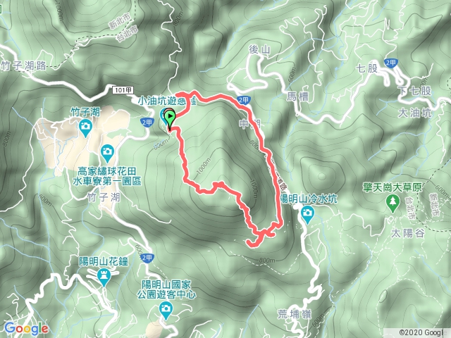 (七星O環連爬)小油坑→七星主峰→七星東峰→七星公園→夢幻湖→中湖→小油坑
