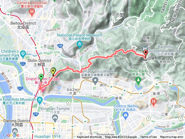 2023年臺北大縱走：尋寶任務臺北大縱走第五段：捷運劍潭站至碧山巖（劍潭支線）202306171107