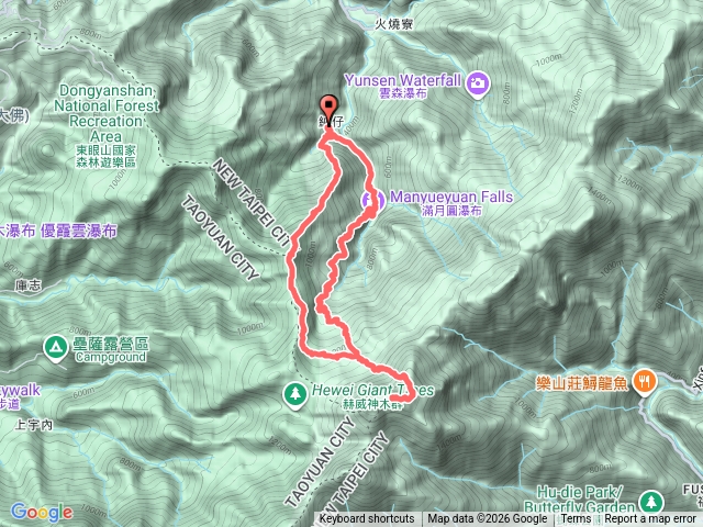 天德巷上拉卡山+多崖+北插天山，下滿月園O繞預覽圖