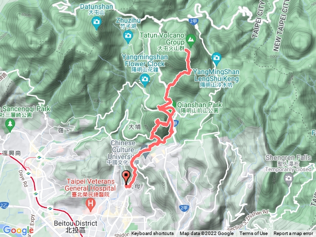 天母水管路、紗帽山、七星山主峰來回走