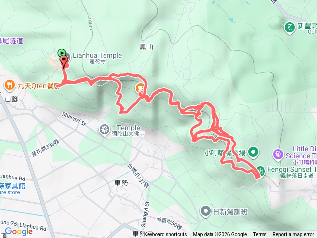 20260314 鳳崎落日步道 （蓮花寺起登，支線去主線回）預覽圖