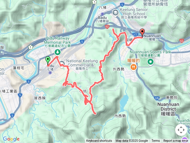 20250509七堵舊七堵車站七堵山(臥龍山)益壽山暖暖砲台三疊山南峰主峰北峰八堵山下暖暖車站