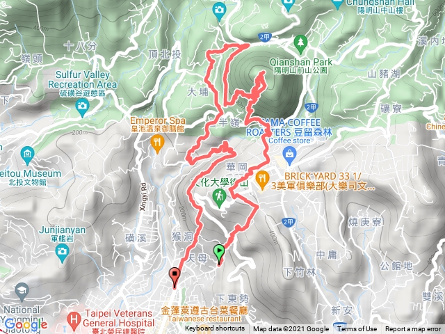 下竹林 天母 橫嶺 湖山 半嶺 翠峰 水管路大O走