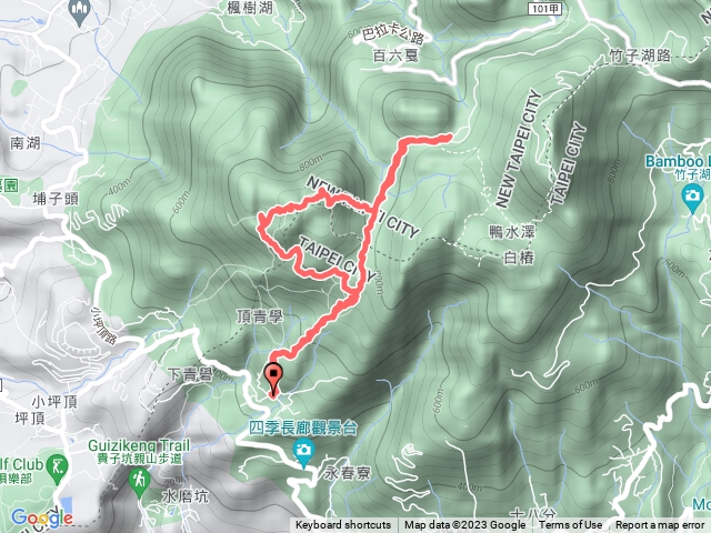 面天山、向天山步道、二子坪遊憩區來回