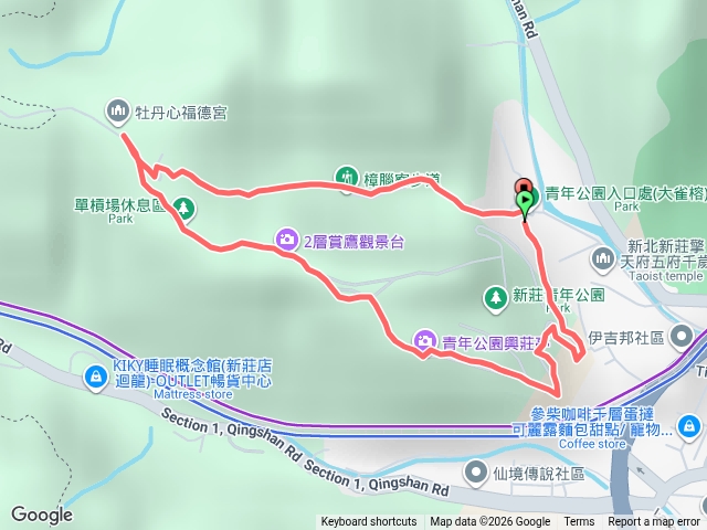 2026新北新莊 青年公園步道、牡丹心山、樟腦寮步道O型預覽圖