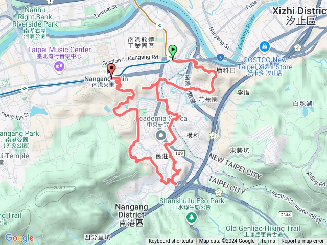 2024 12 20 捷運南港展覽館6號出口~小南港山~中南山~福山~舊莊山~捷運南港站3號出口終點