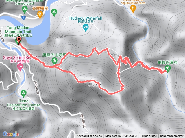 裡冷登山口→唐麻丹→蝴蝶谷→裡冷登山口