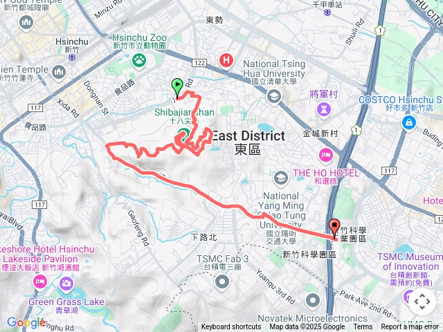 十八尖山步道至新安公車站