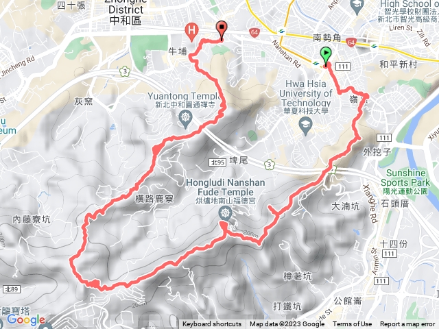 新店外挖子山-中和南山福德宮O型路線