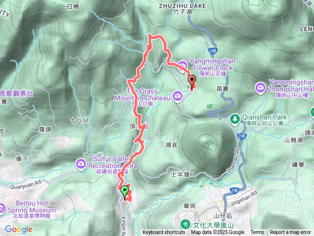 磺溪溫溫泉步道谷十八份水圳步道草山觀布吊橋大屯瀑布陽明山公園