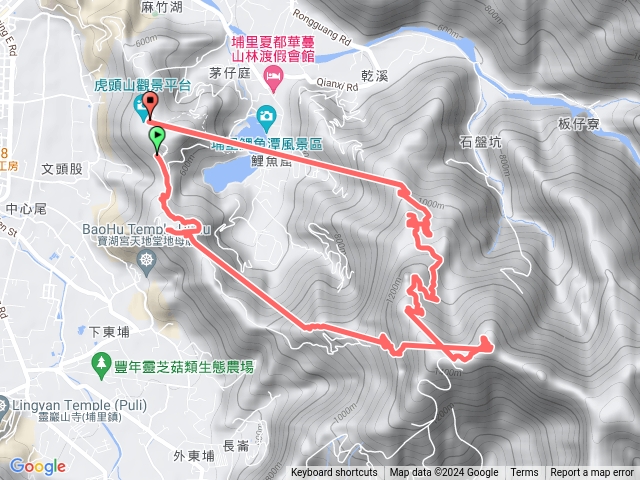 埔里飛行傘起飛場-知安路-橫屏山-鯉魚潭O繞預覽圖