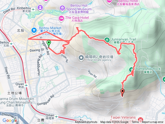 福安宮、丹鳳山、軍艦岩、陽明大學