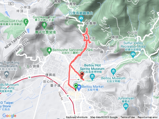 北投櫻花隧道白宮山莊步道