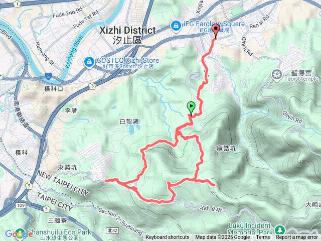 白匏湖山-白雲寺-十三分山-文山茶莊-白雲派出所-石公廟-十三分尾山O繞