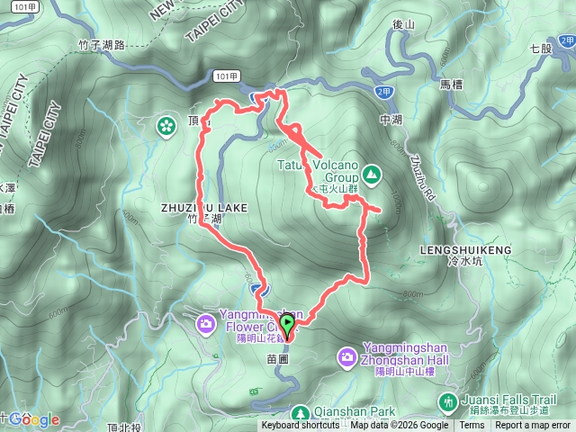 大屯山自苗圃登山口入、小油坑出。
