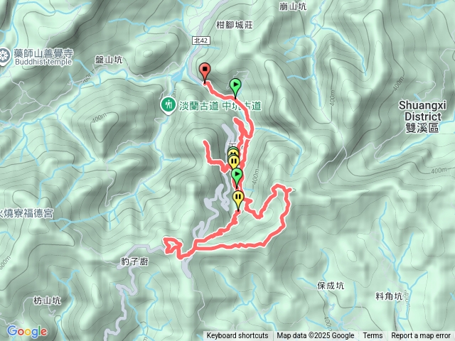 下坑古道O型（雙溪-下坑古道左線-游家古厝-柑腳山-柑腳山腰古道-黃德公-北豹子廚山-下坑古道右線-林家古厝-中坑東山）預覽圖