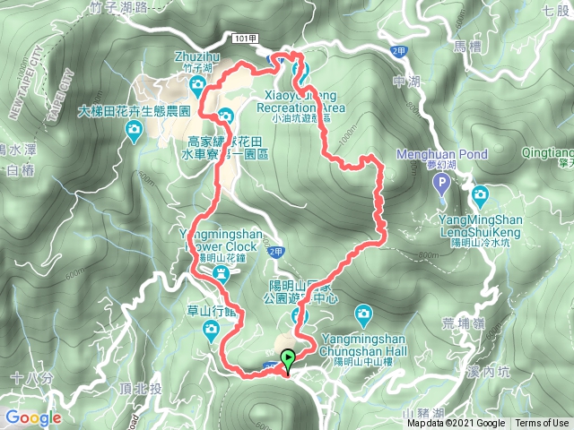 公車總站-七星主峰-小油坑-竹子湖-大屯瀑布-花鐘O行
