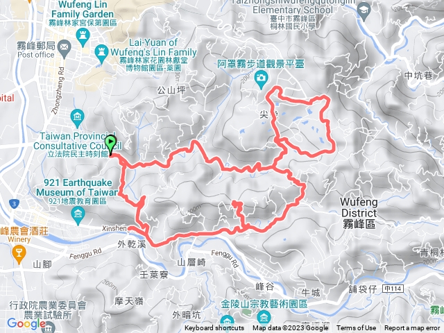 霧峰玉蘭谷、尖後步道、暗坑山、竹林步道、好漢坡步道O型