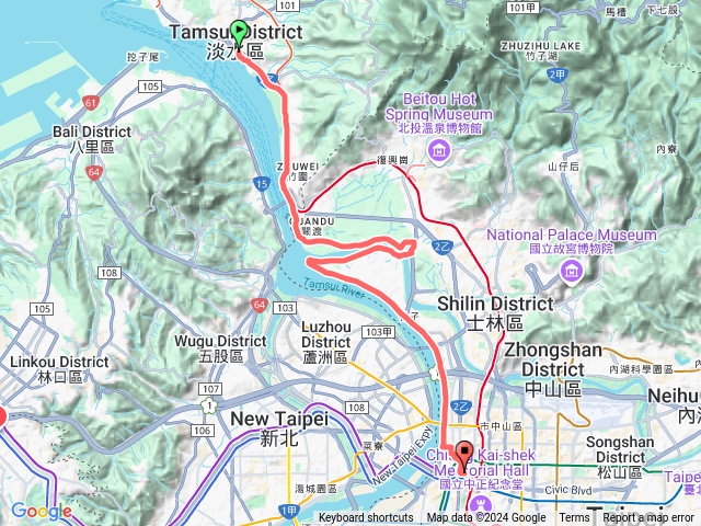 捷運淡水站→大稻埕碼頭 [河濱自行車道] by Ubike預覽圖