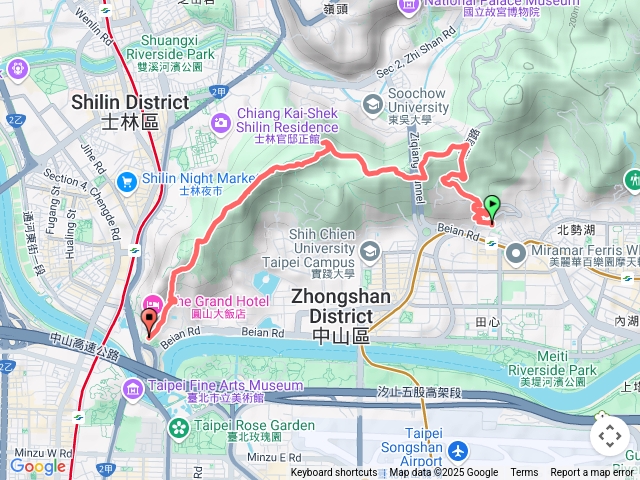 劍南山步道至圓山飯店