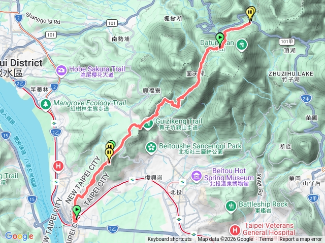 台北大縱走第一段關渡捷運站清天宮二子坪20260328