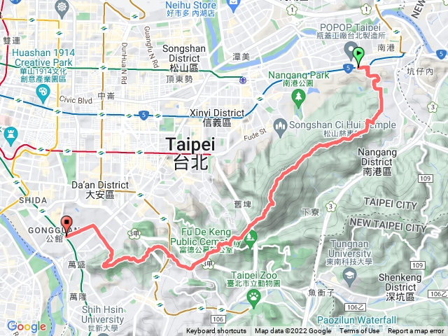 南港山系大縱走：南港捷運站-生技園區步道-中央研究院-茅草埔山-南港山-土地公嶺-中埔山-芳蘭山-公館