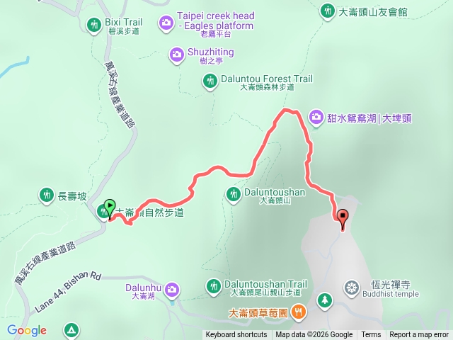 大崙頭山自然步道往內湖預覽圖