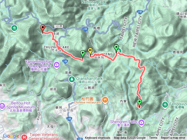 北五指山到竹子湖預覽圖