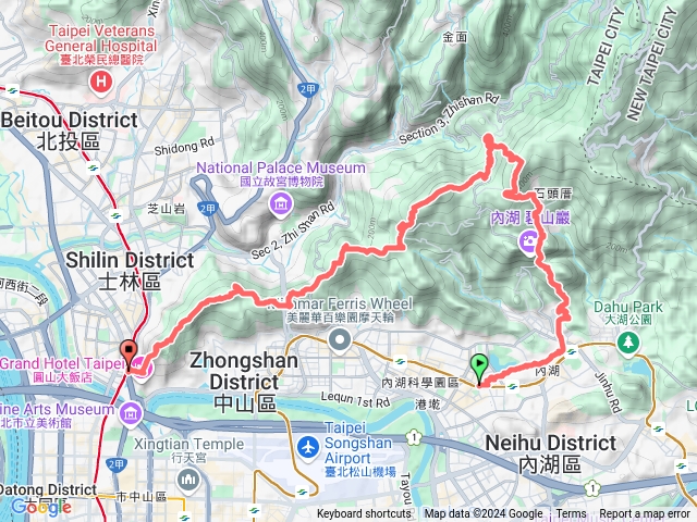 界寮縱走西段 內湖～劍潭：大崙頭-大崙尾-劍南山東峰-國姓山-文間山-貓九山-劍潭山預覽圖